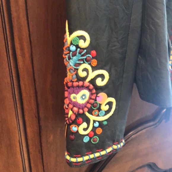 Doubled Ranch embroidered leather jacket - Picture 3 of 4